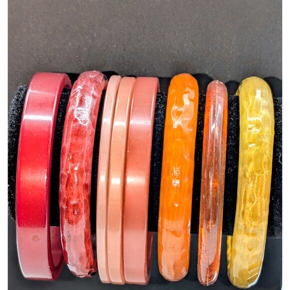 Stack of Eight Fall Colors Bangle Bracelets - Picture 1 of 4